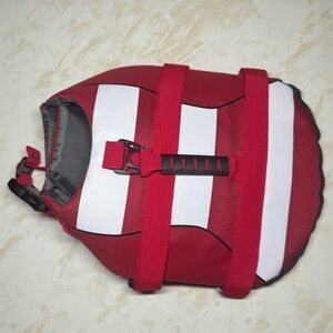 NWOT Red & White Dog Life Jacket